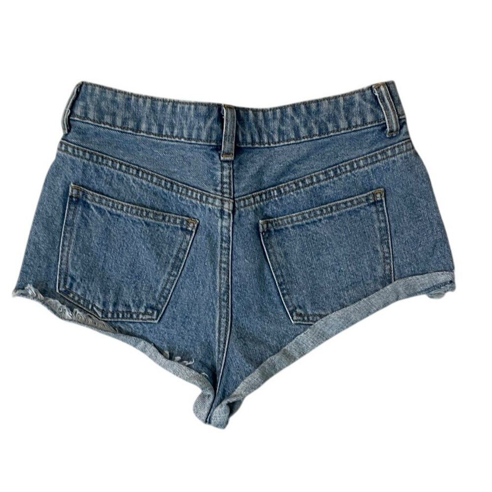 Topshop Denim Micro Shorts 4 Kiri Daisy Dukes Booty Boho Festival Hippe - Picture 2 of 4